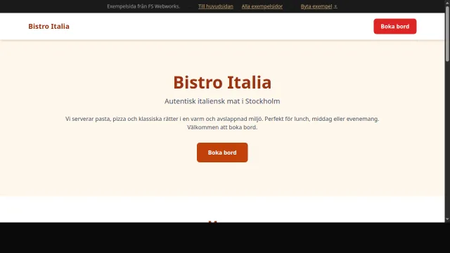 Restaurang exempelsida