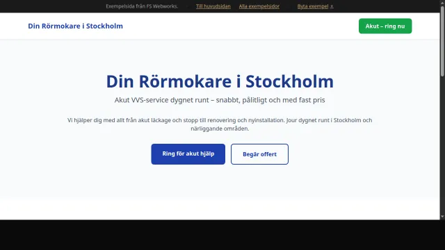 VVS & Rörmokare exempelsida